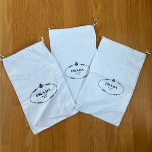 Prada White Dust Bags Set of 3